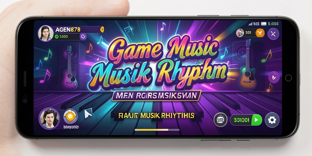 Tampilan antarmuka AGEN878 saat bermain Musik Rhythm yang dinamis.