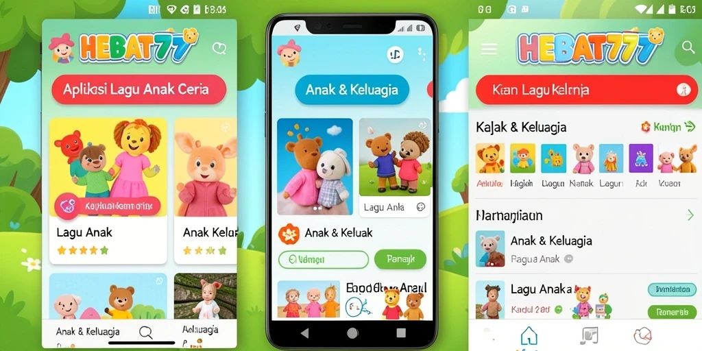 Antarmuka HEBAT777 dengan lagu anak yang ceria dan interaktif.