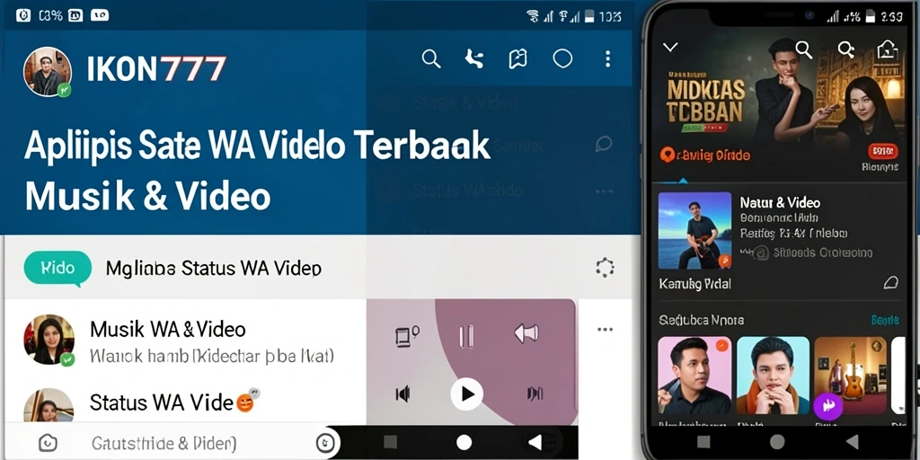 Antarmuka menarik untuk mengunggah status video di WhatsApp.
