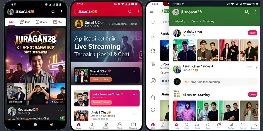 Antarmuka JURAGAN28 menampilkan fungsi Live Streaming yang menarik.