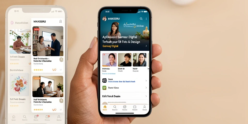 Tampilan antarmuka MAXSERU yang modern dan fungsional untuk Gambar Digital.