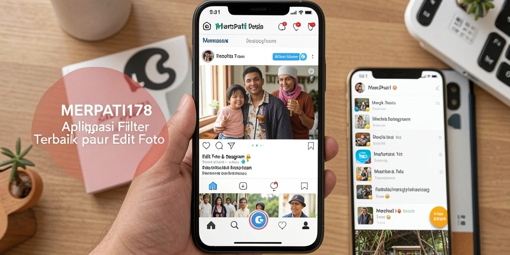 Antarmuka MERPATI178 menampilkan berbagai filter Instagram yang menarik.
