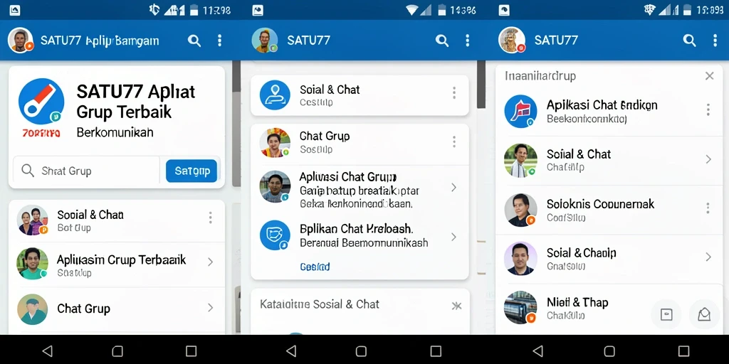 Tampilan antarmuka SATU77 yang modern dan fungsional untuk Chat Grup.