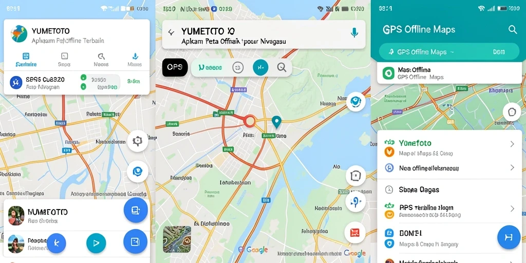 Antarmuka aplikasi YUMETOTO yang memudahkan navigasi peta offline.